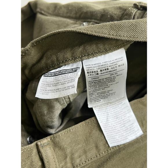 Levis 501 Jeans Mens 34x29 Green Button Fly Straight Fit Denim Waterless Casual - Picture 3 of 13